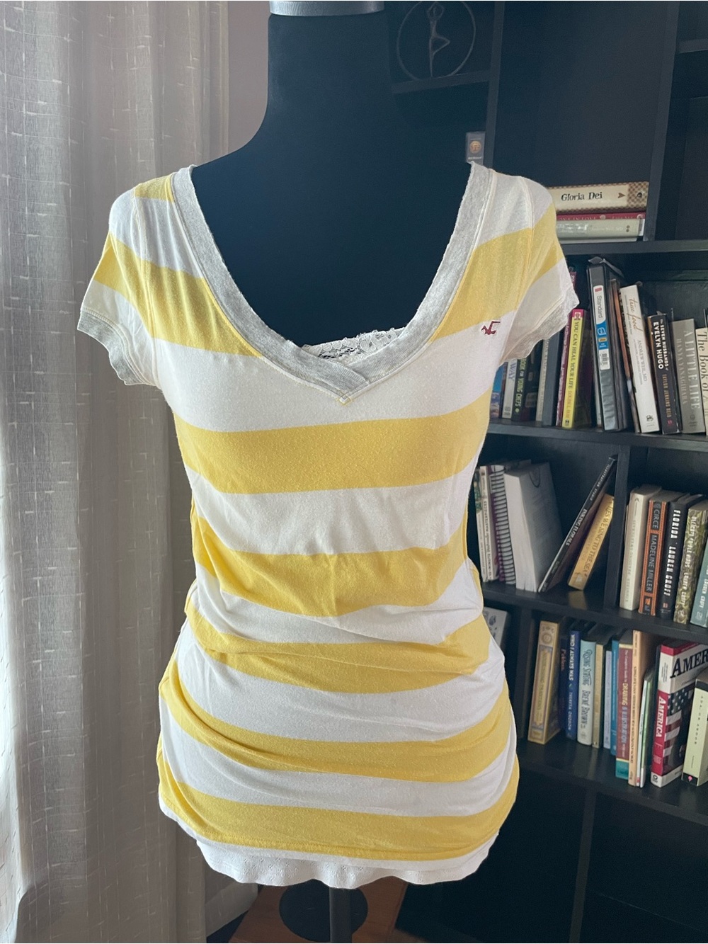 Vintage Y2K Hollister Striped Top Yellow White Bella Swan Elena